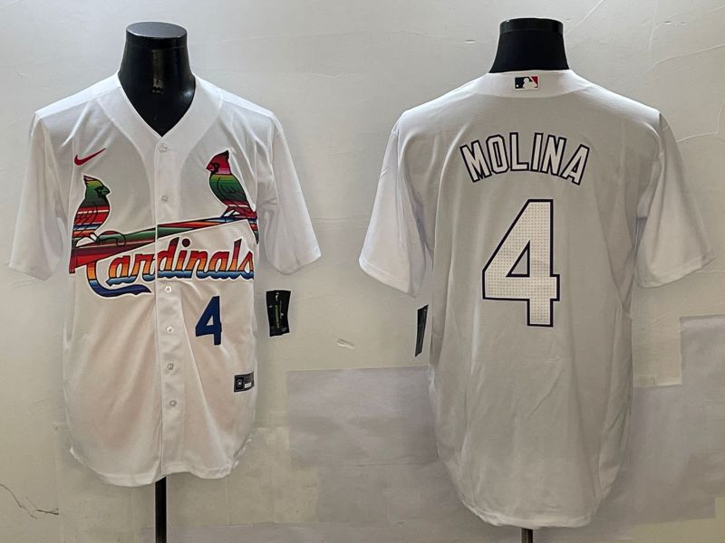 Men St.Louis Cardinals #4 Molina White Game Mexico 2025 Nike MLB Jersey style 2